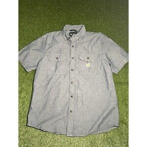 Carhartt Blue Cotton Work Shirt Size L TW4369-M Men's Construction Industry
